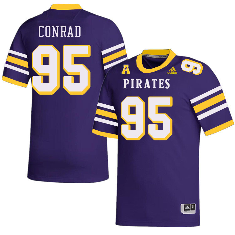 Men #95 Andrew Conrad ECU Pirates College Football Jerseys Stitched-Throwback